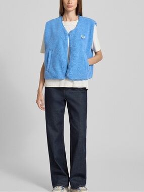 American Vintage Hoktown Vest blue Snap-Front Vest, XS/S M/L